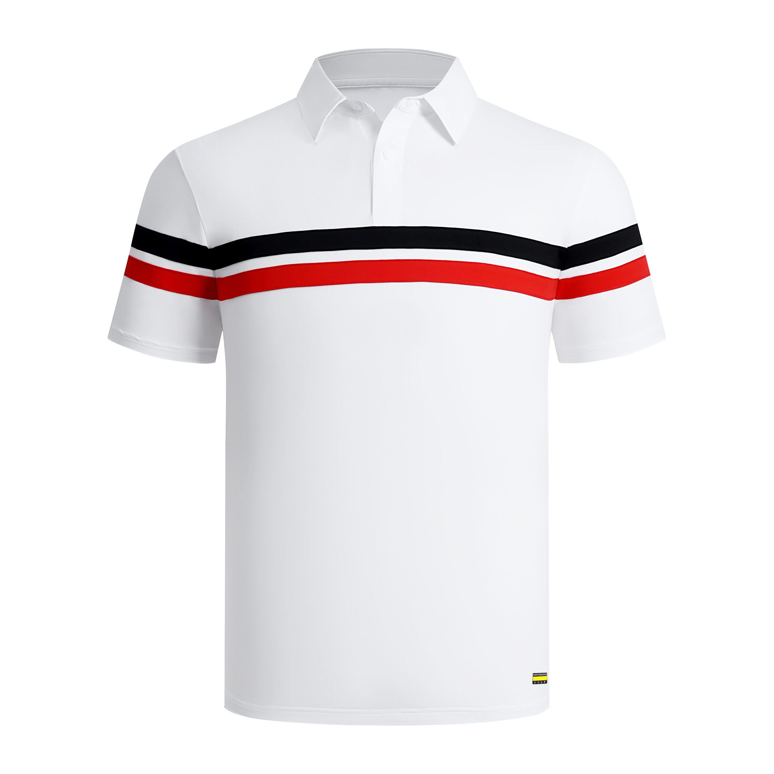 ALK026S90 white golf polo with stripe Custom Mens Womens Golf Apparel Manufacturers China