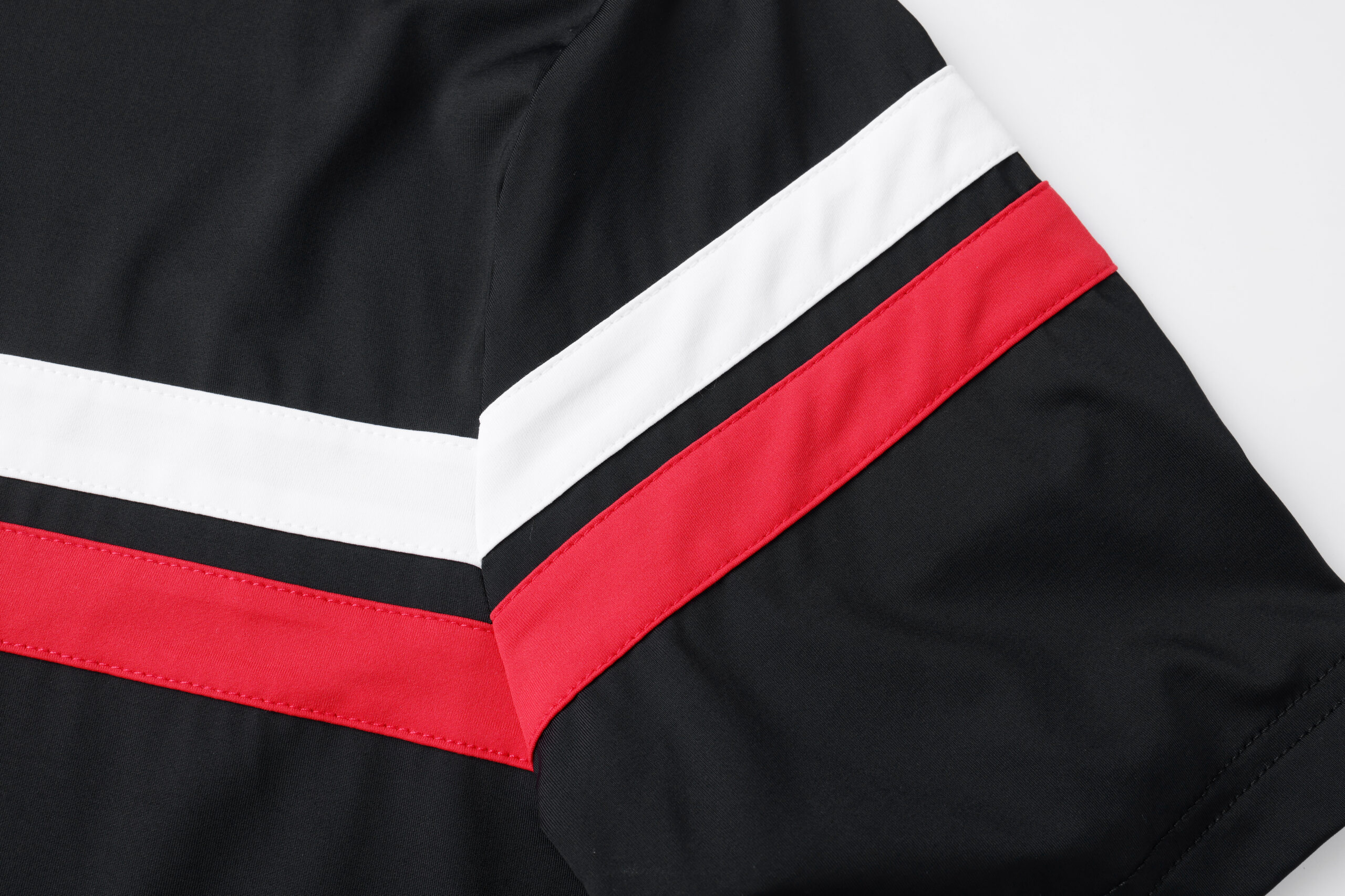 black golf polo shirt with 2 stripe Custom Mens Womens Golf Apparel Manufacturers China