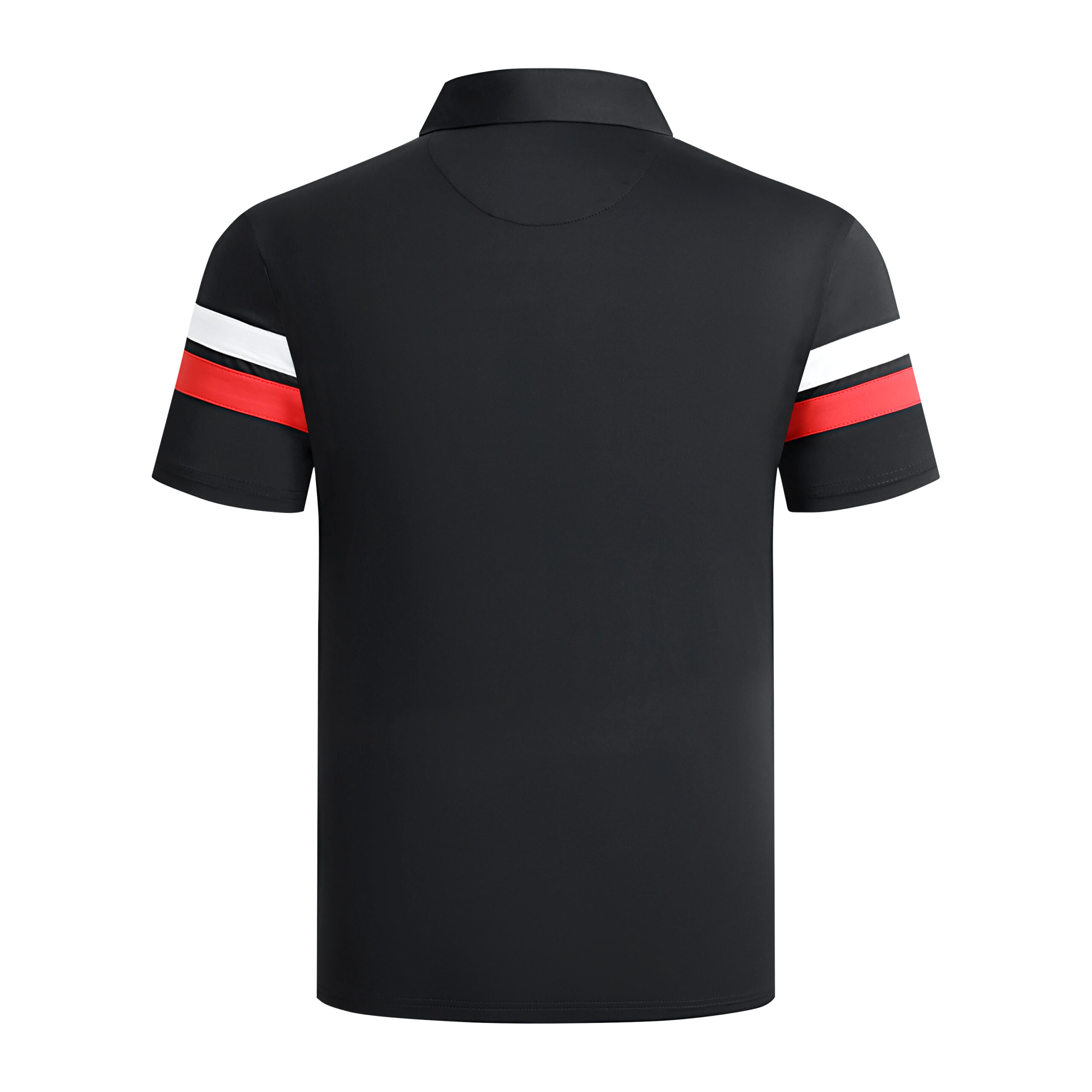 black golf polo shirt with 2 stripe Custom Mens Womens Golf Apparel Manufacturers China